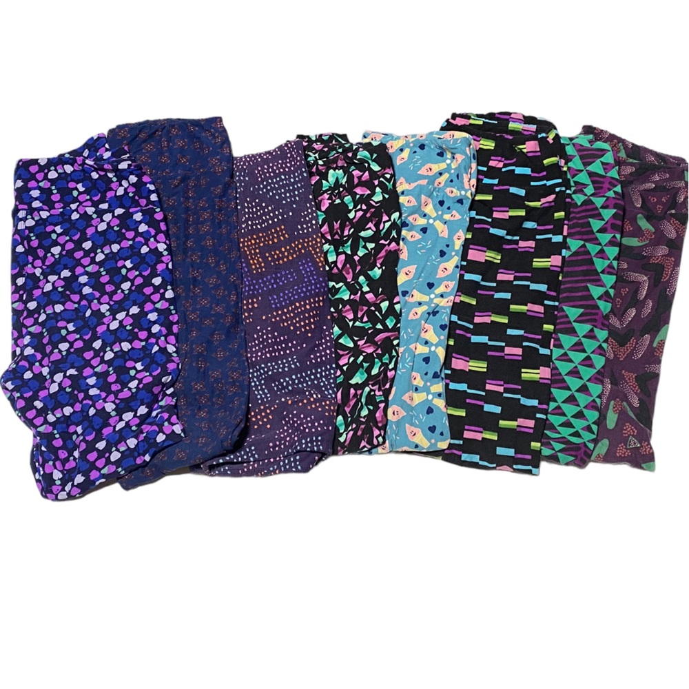 LULAROE (8) Eight Pair Leggings Bundle! Hearts Ice Cream & more TC Tall Curvy